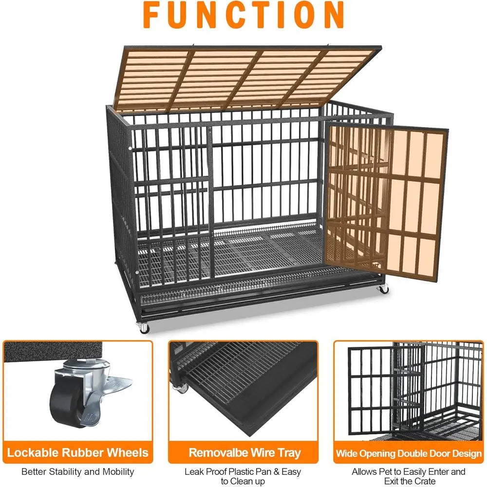 Indestructible Escape-Proof Heavy Duty Dog Crate Cage Kennel