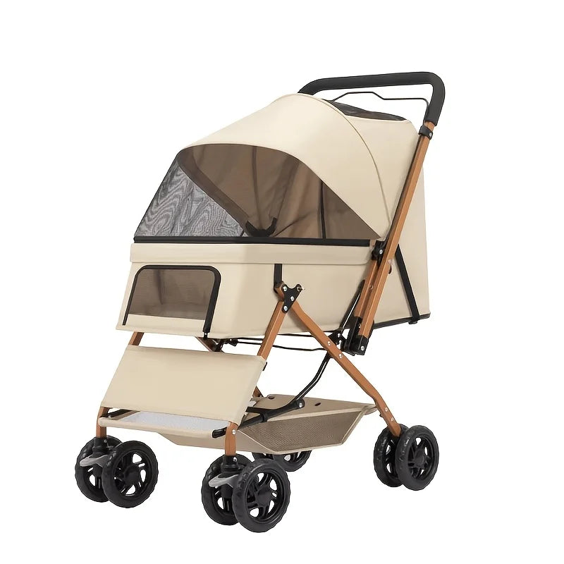 Premium Pet Stroller For Dogs And Cats With Large Space Portable Travel