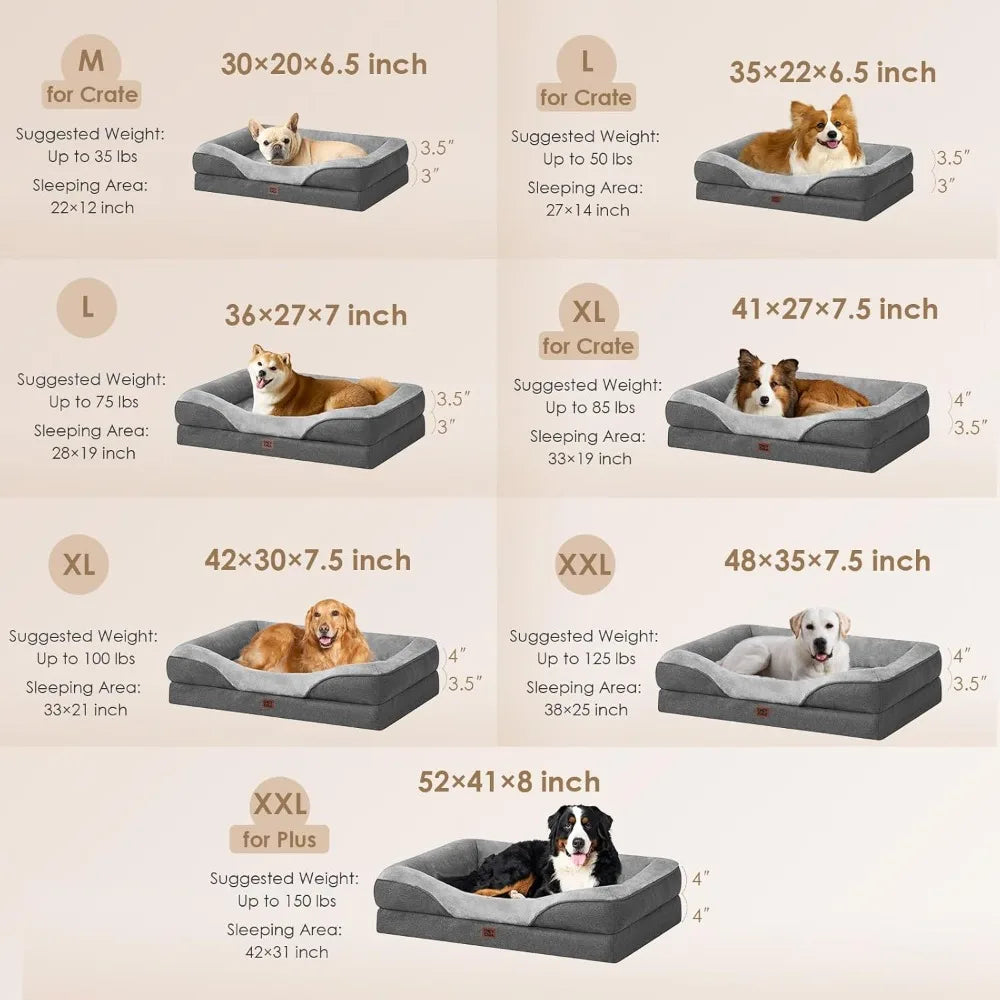 Orthopedic Memory Foam Dog Bed With Waterproof Liner