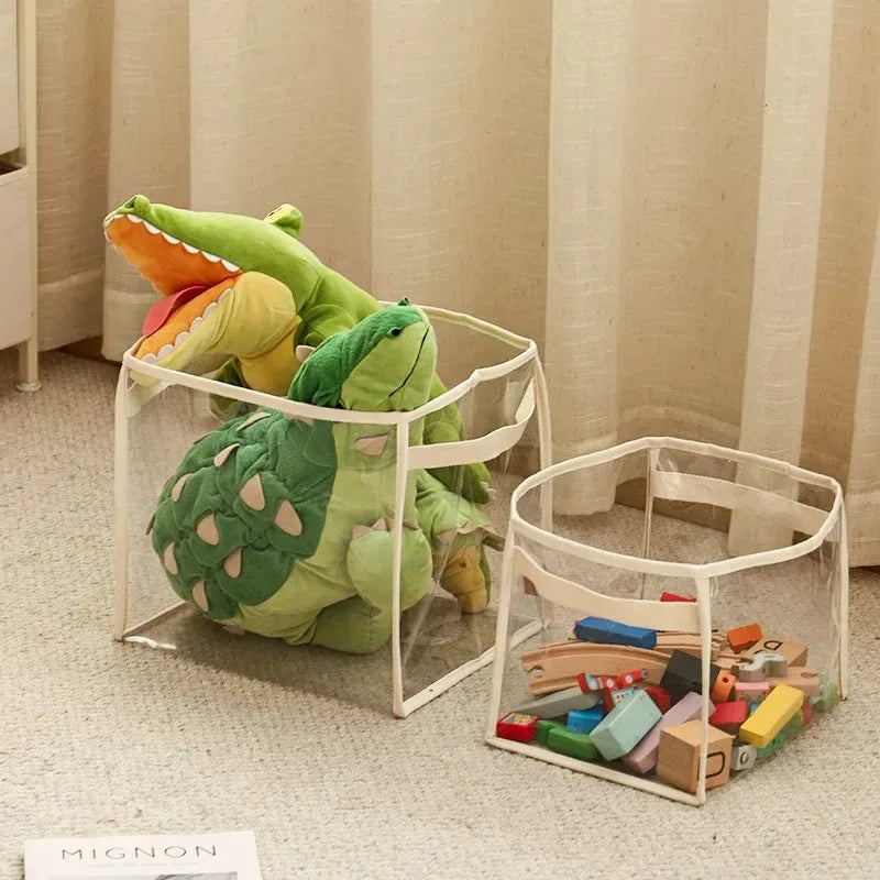 Transparent Large Toy Storage Basket For Kids Household Organizer