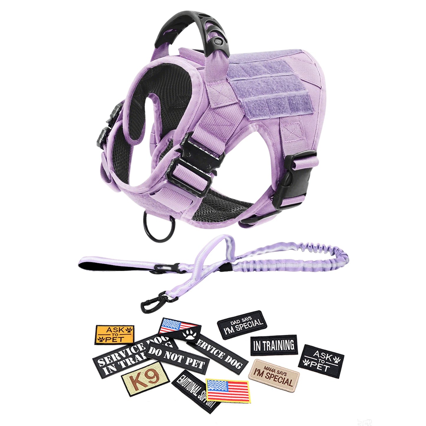 Camouflage Tactical Dog Harness With Quick Release Buckle Adjustable