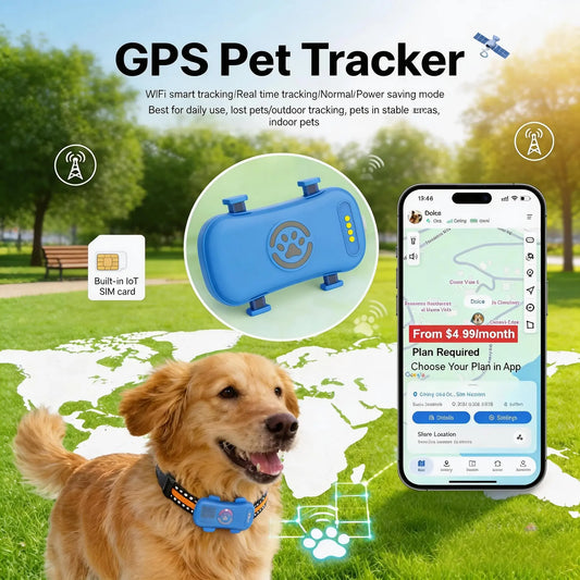 WANWAYTECH GPS Pet Tracker 4G Real Time Tracking For Dogs And Cats