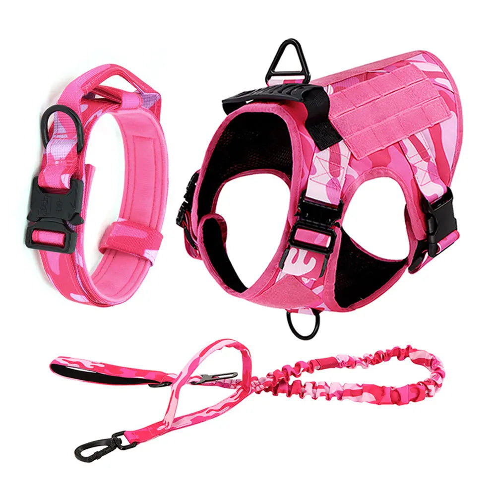 Camouflage Tactical Dog Harness With Quick Release Buckle Adjustable