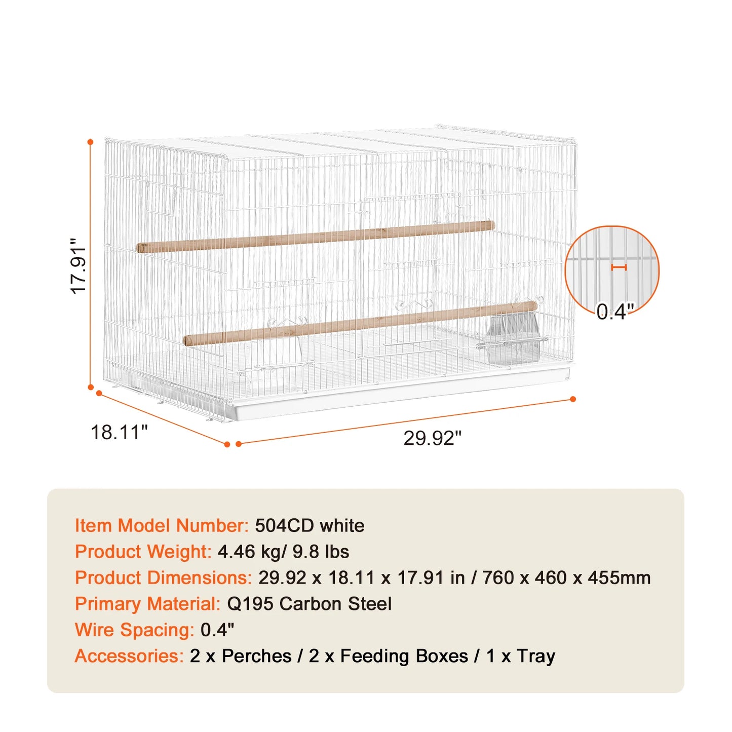 SucceBuy Flight Bird Cage With Divider For Small Birds