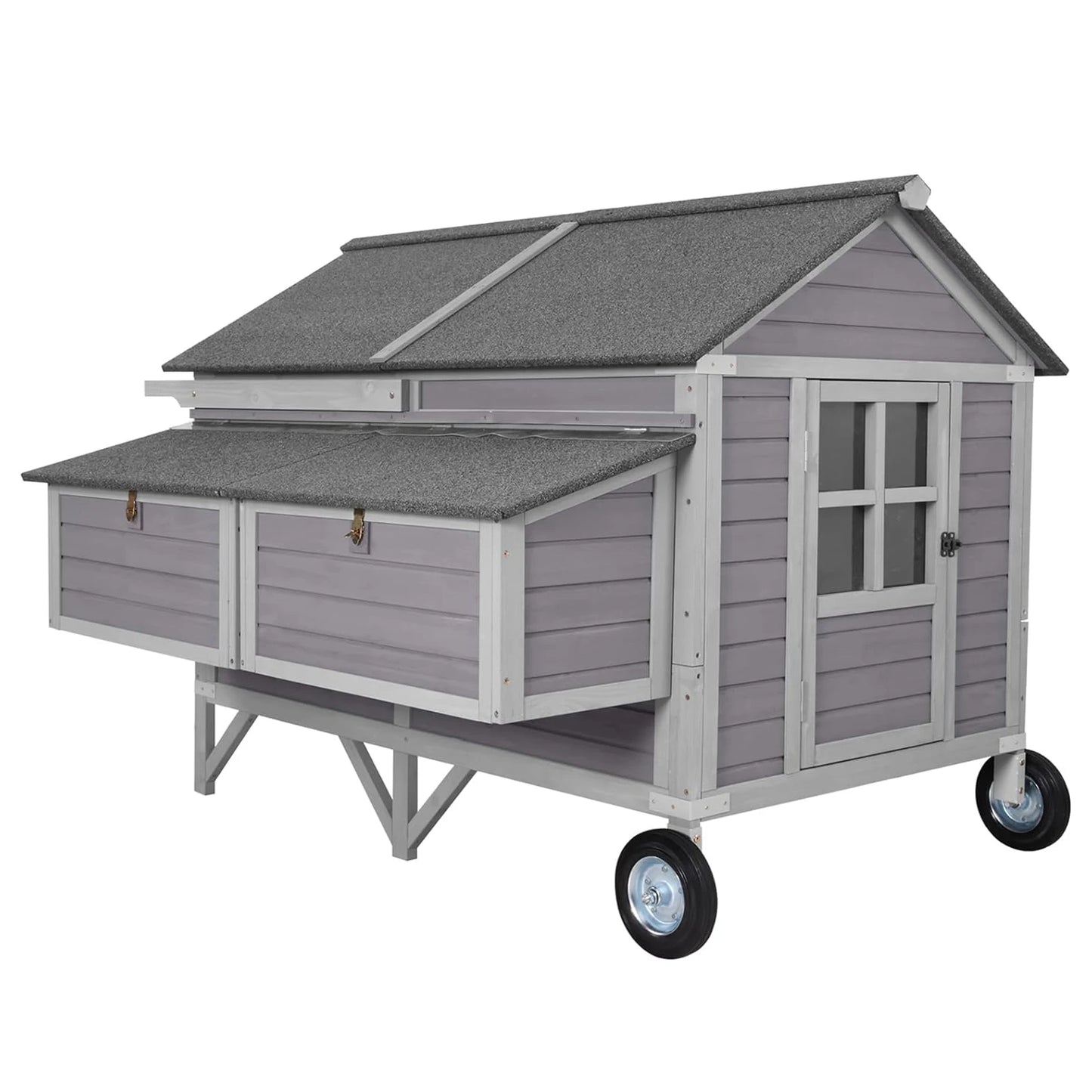 Zoropug Farm Wooden Chicken Tractor For Eight To Ten Chickens