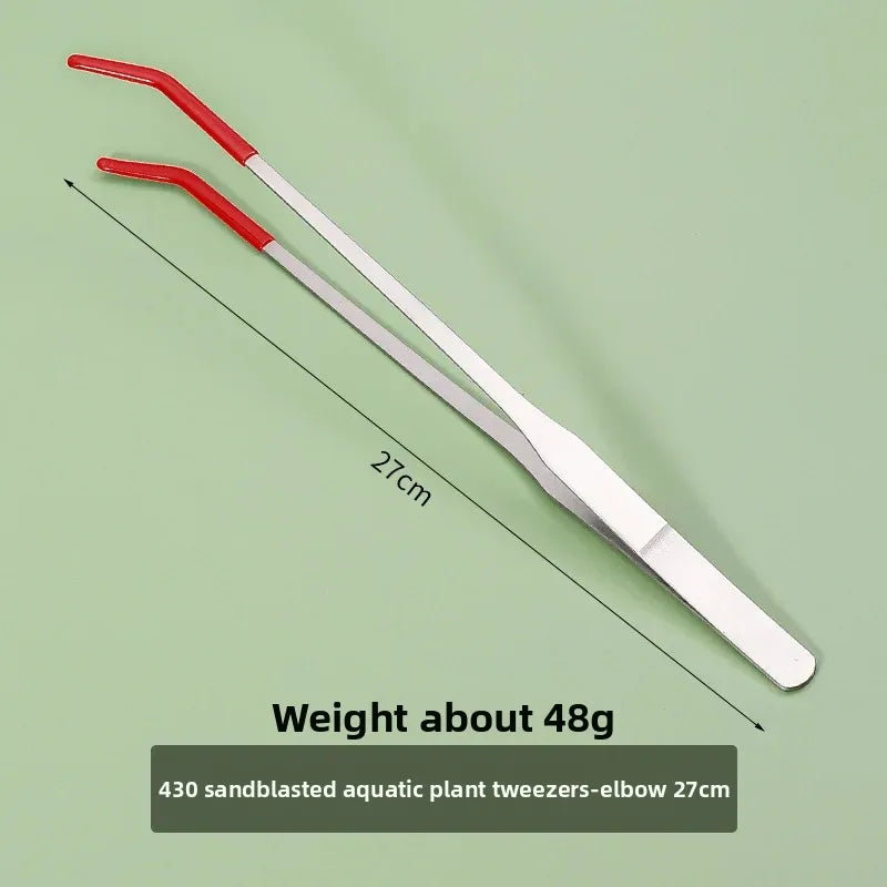 Stainless Steel Bent Tip Tweezers For Crafts And Reptile Handling