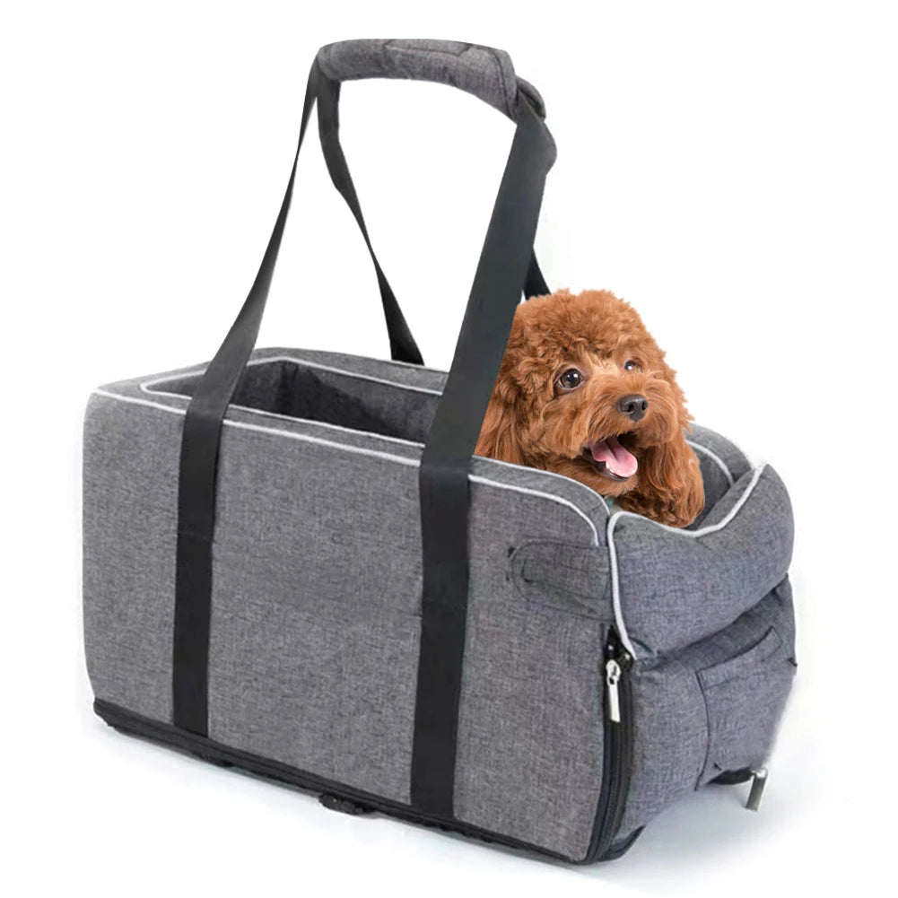 Multipurpose Center Console Dog Car Seat With Shoulder Straps