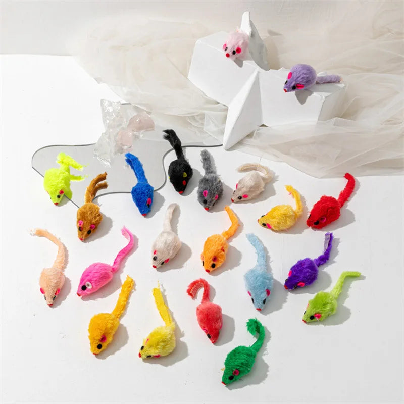 Pet Cat Toys Rabbit Fur False Mouse Feather Mouse Toy