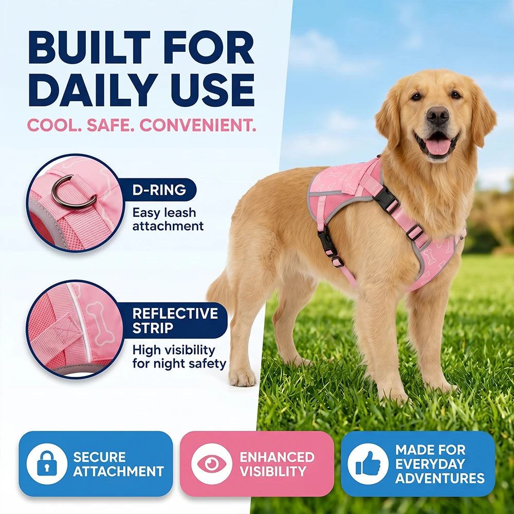 Replaceable Cooling Pack Vest For Alaskan Malamute Dog