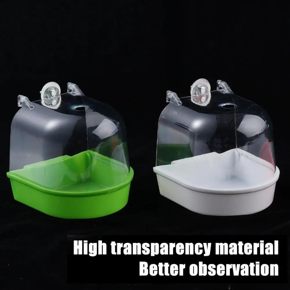 Bird Bath for Cage Cleaning Parakeet Cockatiel Hanging Acrylic Cube