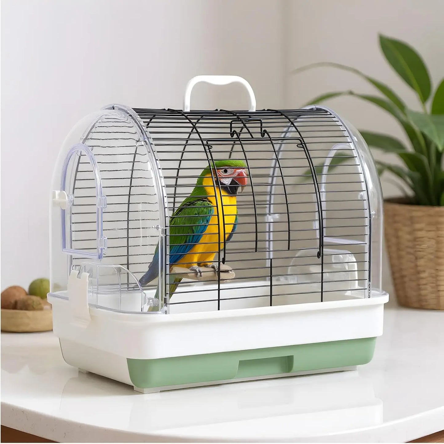 HiMISSCN Portable Parrot Cage Carrier with Perches