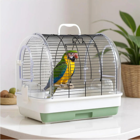 HiMISSCN Portable Parrot Cage Carrier with Perches