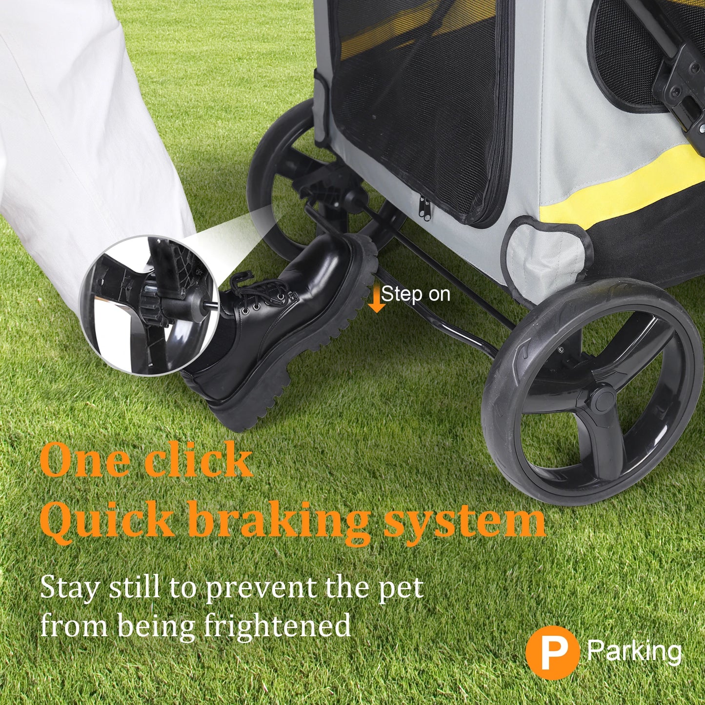Portable Dog Stroller All Terrain Dual Entry Pet Wagon Cart