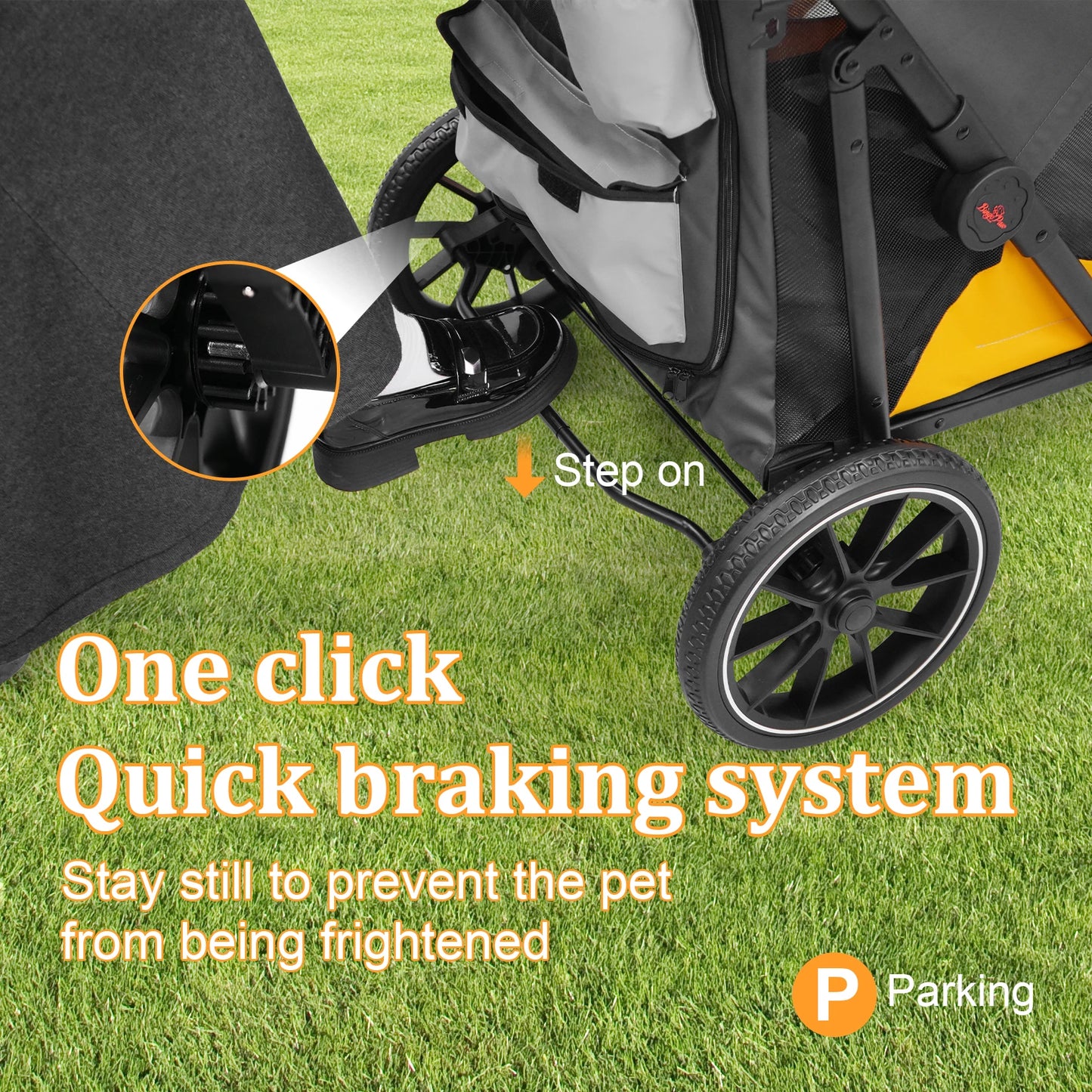 Foldable Pet Stroller For Dogs And Cats With Four Wheels