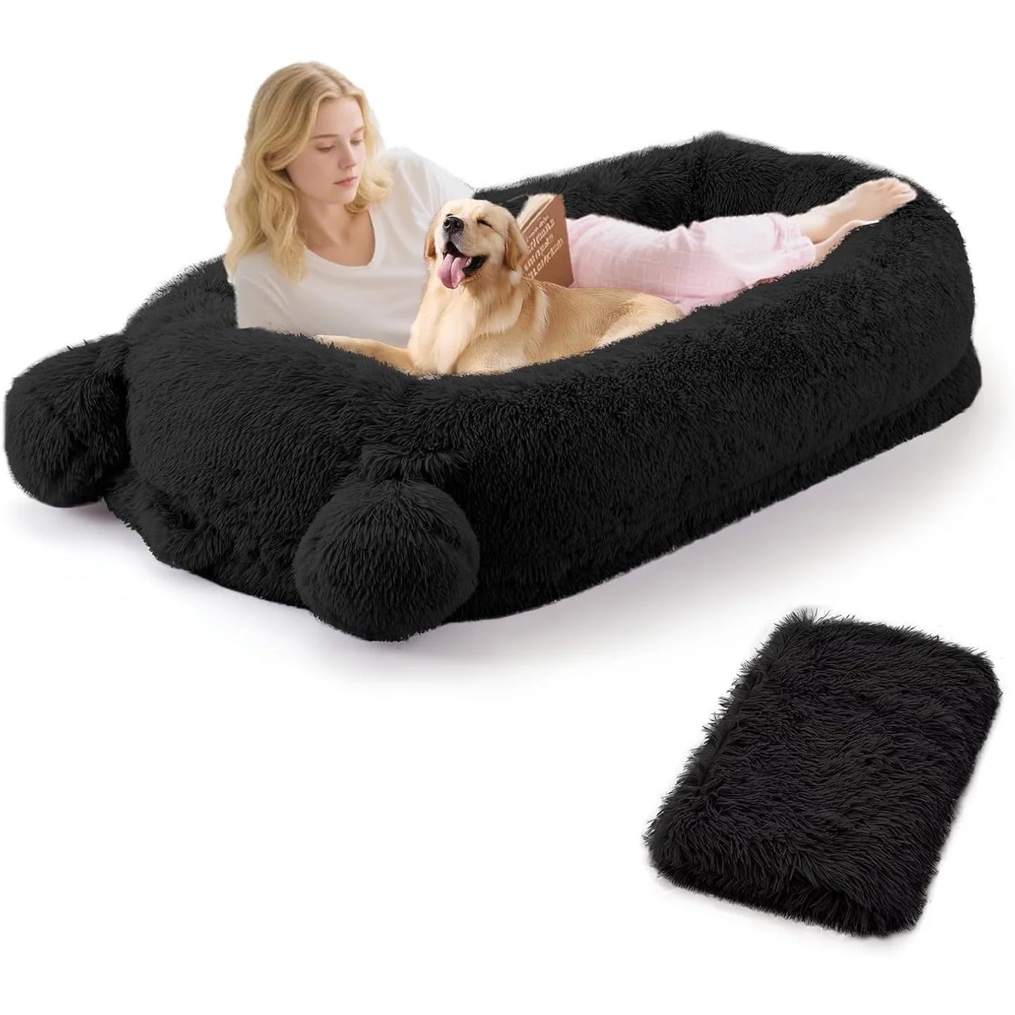 HiMISSCN Dog Bed For Adults With Removable Washable Cover Blanket