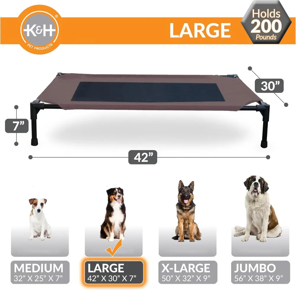 Outdoor Elevated Dog Cot Breathable Cooling Bed Washable Mesh Cover