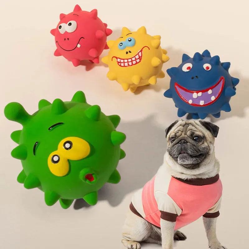 Squeaky Dog Chew Toy Interactive Bite Resistant Rubber