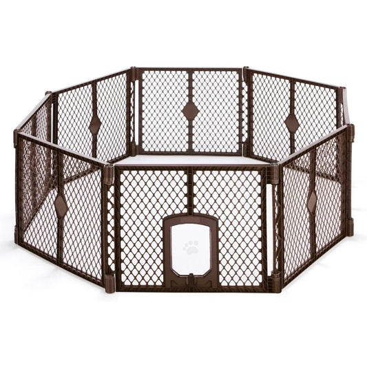8-Panel Petyard Passage Freestanding Folding Dog Enclosure