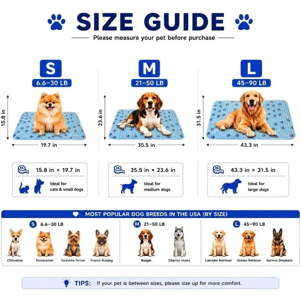 Self Cooling Dog Bed With Gel Cooling Mat Waterproof Durable