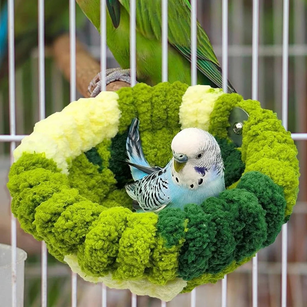 NONECN Plush Bird Bed Nest For Small Animals Parrot Cage Accessories