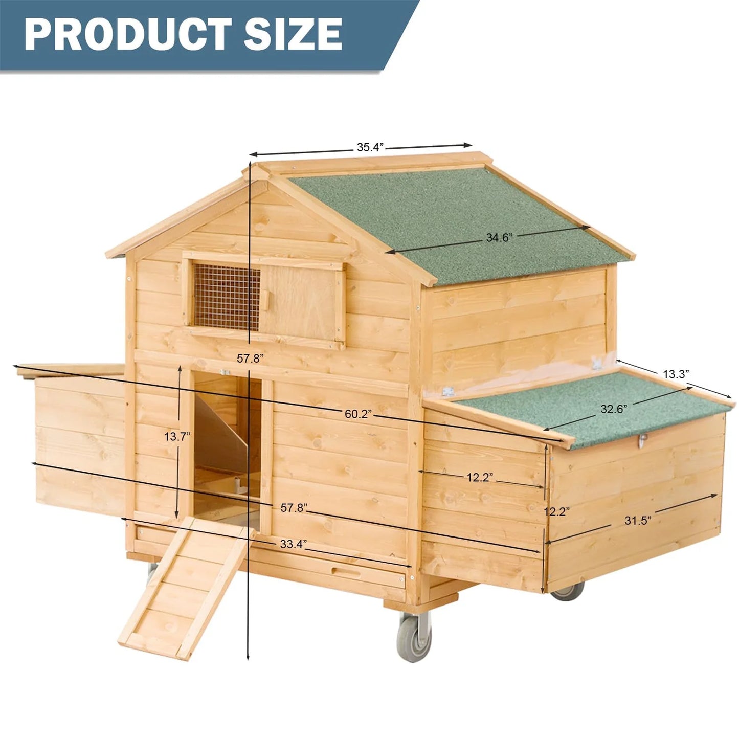 Mobile Wooden Chicken Coop On Wheels