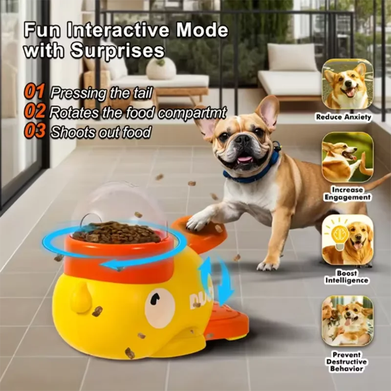 Duck Themed Interactive Pet Feeder Puzzle Toy For Dogs And Cats