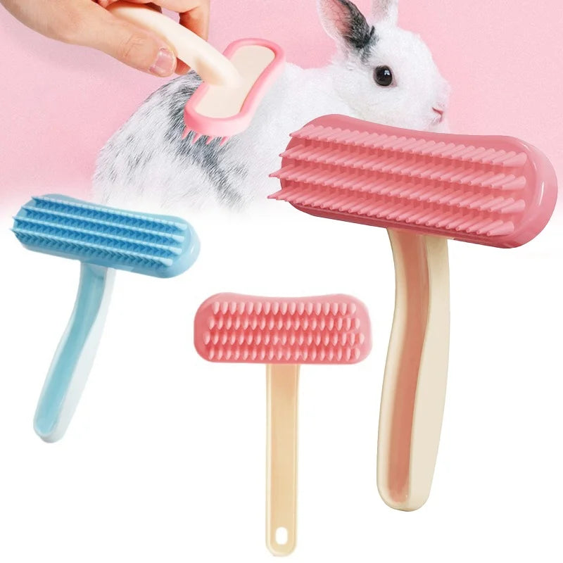 Rabbit Silicone Pet Comb for Cats and Guinea Pigs Grooming