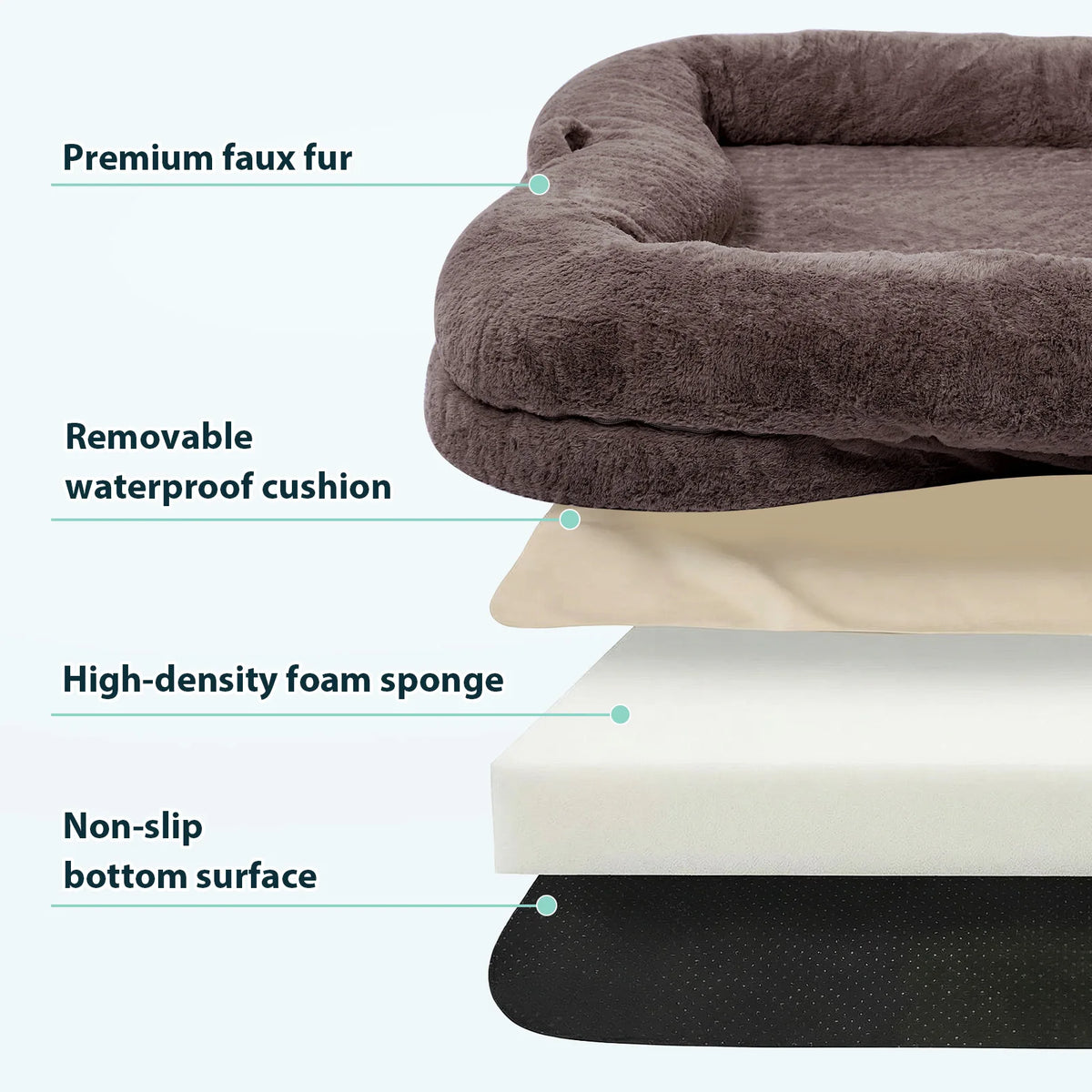 Topincn Portable Washable Plush Human And Dog Bed With Blanket