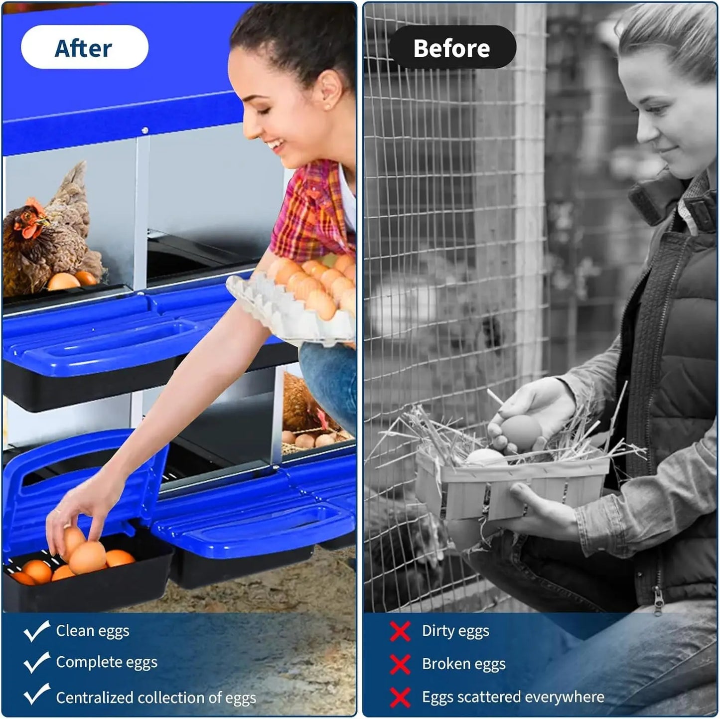 TWISTER.CK Chicken Nesting Box Roll Away Design With Metal Legs