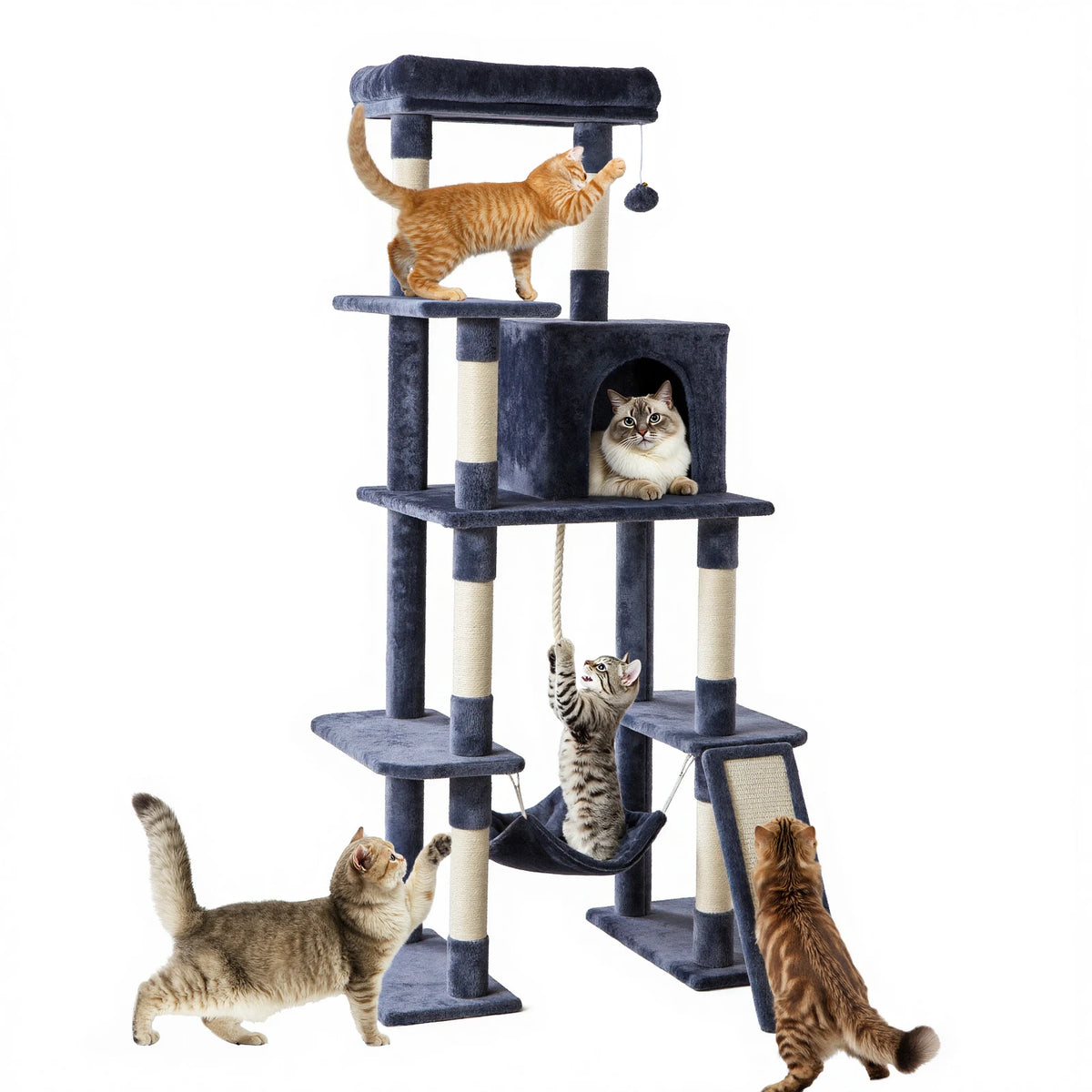 MCQ Cat Tree With Sisal Scratching Posts And Condo