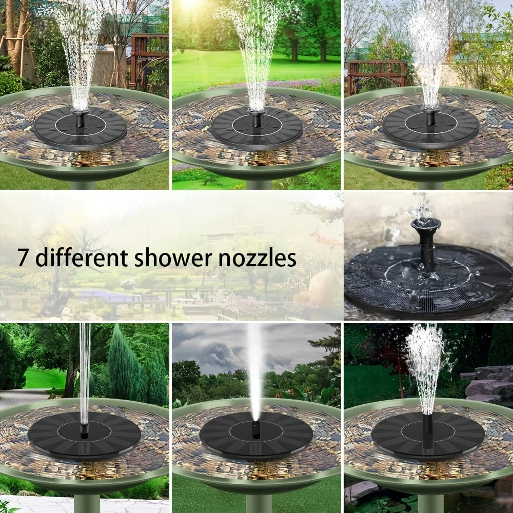 Floating Solar Water Fountain 1.4W Solar Powered Pond Pump Nozzles