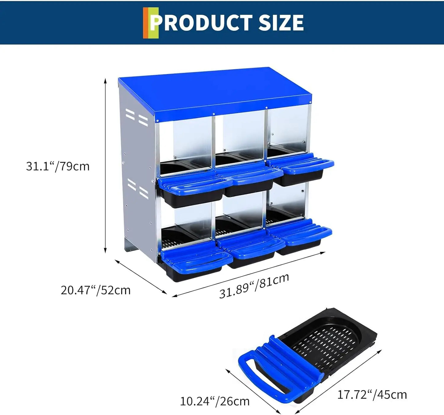 TWISTER.CK Chicken Nesting Box Roll Away Design With Metal Legs