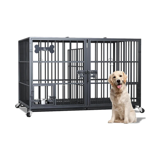 HiMISS Heavy Duty Dog Crate Indestructible Escape Proof Kennel