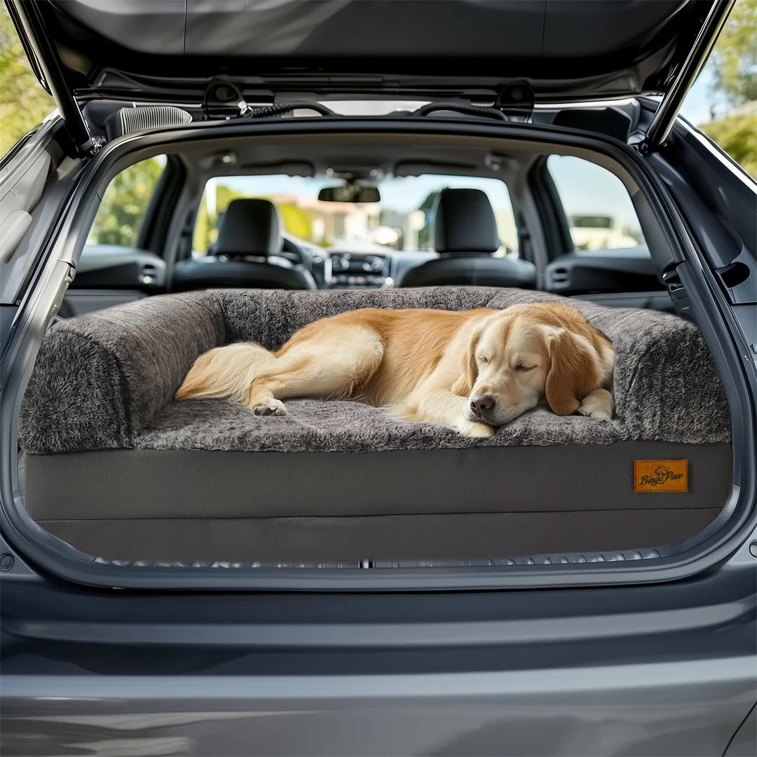 Bingopaw Orthopedic Dog Bed With Plush Cover And Foldable Base