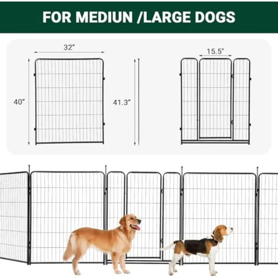 Outdoor Dog Play Pen Portable Rust-Proof Metal Exercise Fence