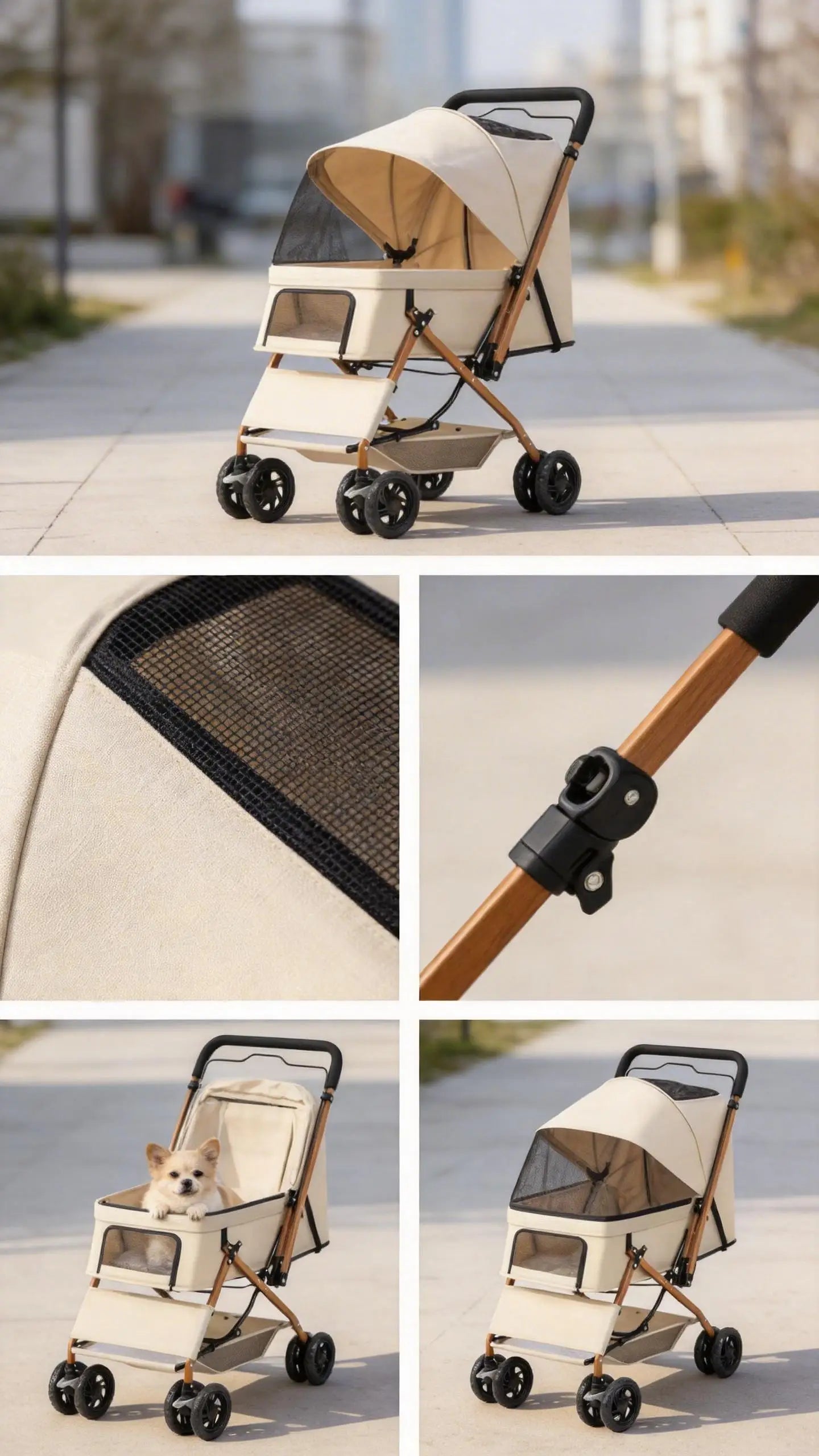 Premium Pet Stroller For Dogs And Cats With Large Space Portable Travel