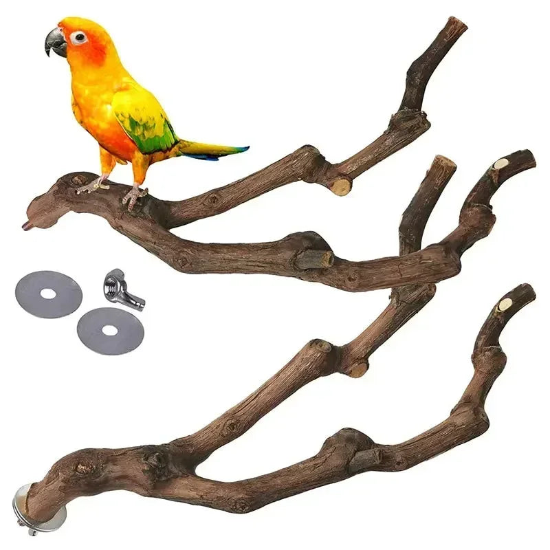 Grapewood Bird Perch And Grinding Toy For Parrots Cockatiels Parakeets