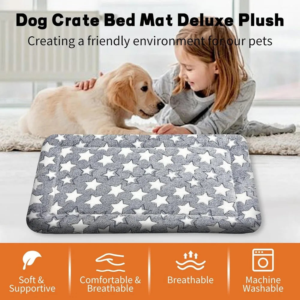 All Season Reversible Machine Washable Dog Bed Mat Plush Canvas