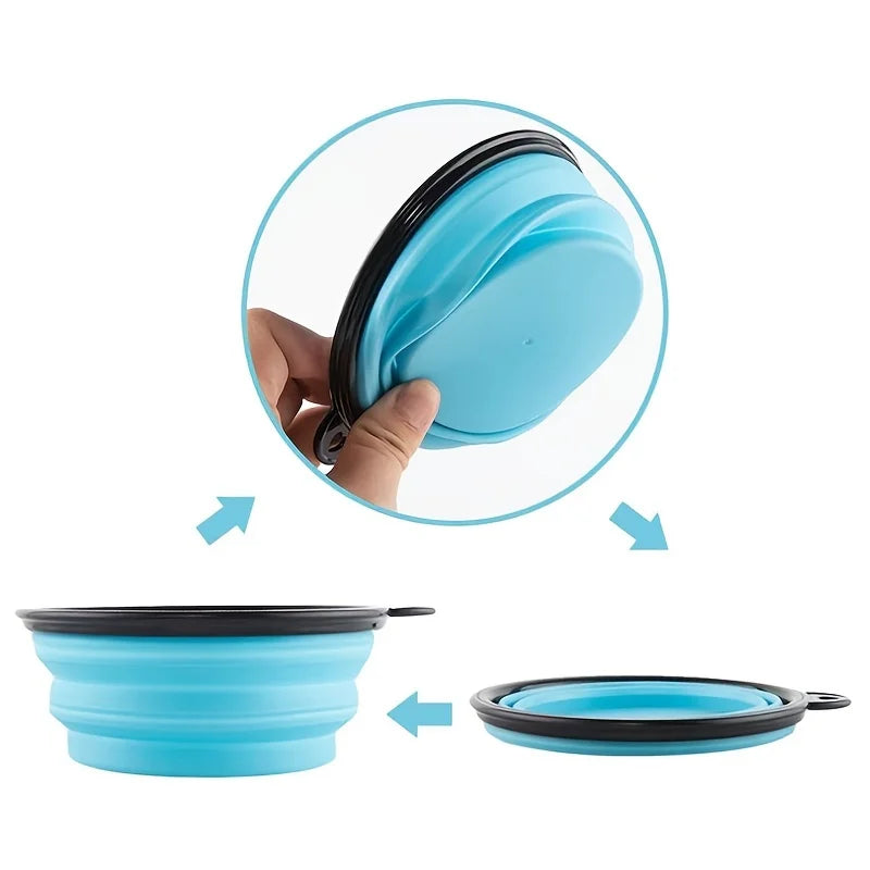 Portable Collapsible Pet Food Bowl TPR Silicone Travel For Dogs Cats