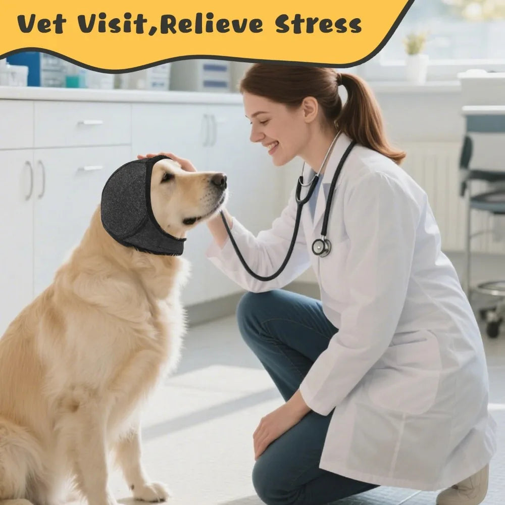 Adjustable Dog Ear Protection Cover Calming Noise Reduction Headband