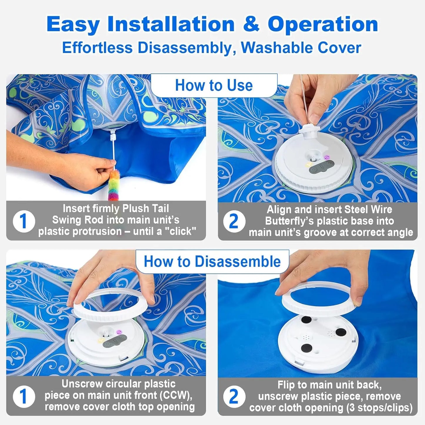 Rechargeable Touch Activated Hide and Seek Cat Toy