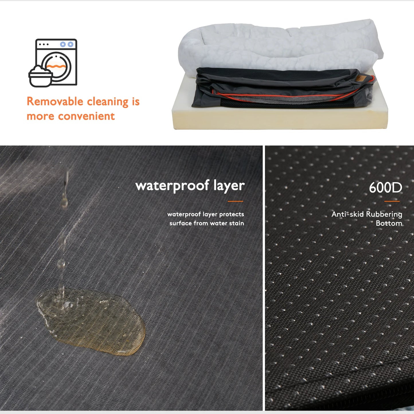 BINGOPAW Large Dog Bed Warm Fleece Anti Allergy Removable Cover