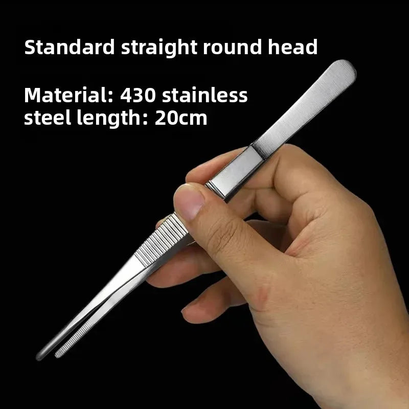 Stainless Steel Bent Tip Tweezers For Crafts And Reptile Handling