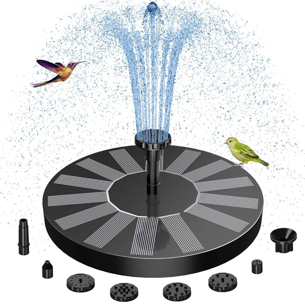 Floating Solar Water Fountain 1.4W Solar Powered Pond Pump Nozzles