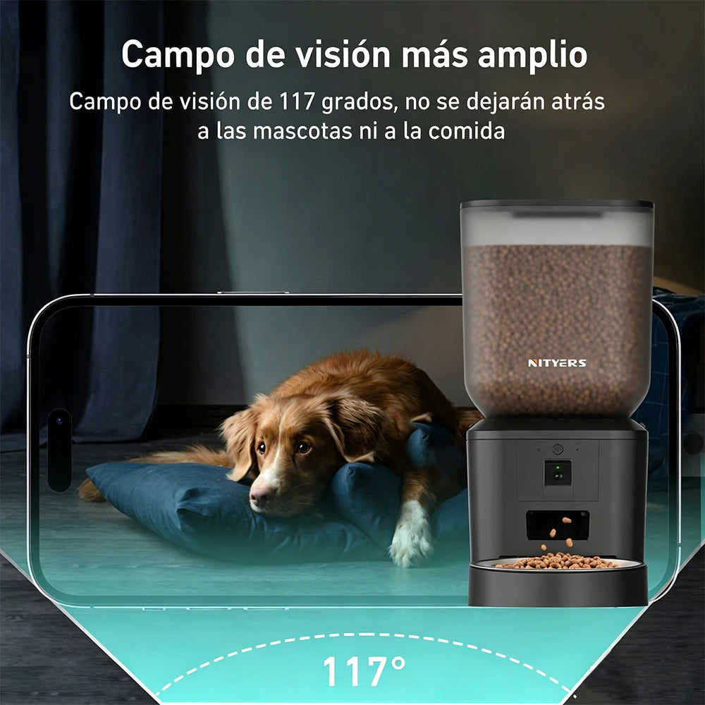 Nityers Automatic Cat Feeder 1080p Camera Night Vision WiFi