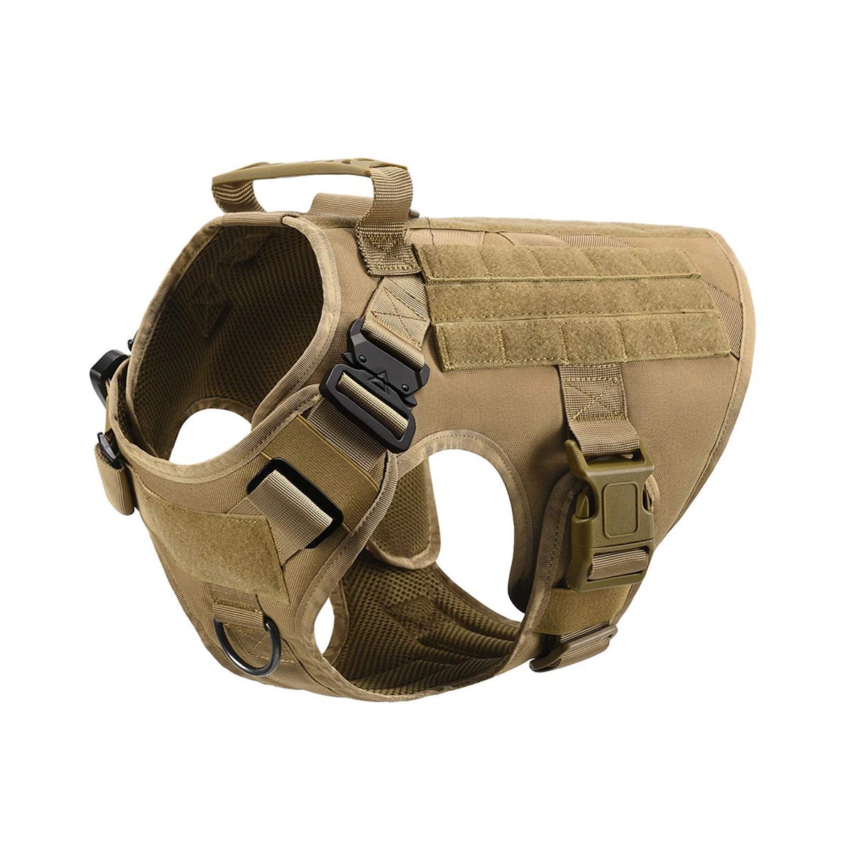 Adjustable Padded Nylon Tactical Dog Harness With Quick Release Buckle
