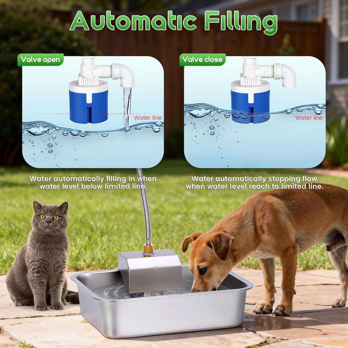 Durable Stainless Steel Elevated Dog Drinking Bowl For Pets