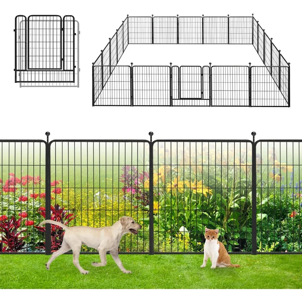 Rustproof Metal Garden Fence With Gate For Yard