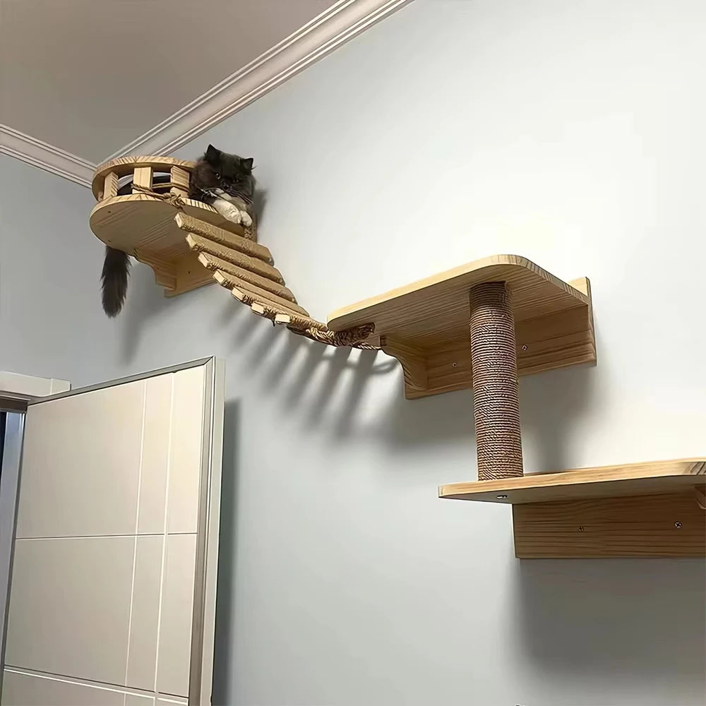 CWV Sisal Rope Cat Bridge Ladder and Scratching Furniture for Climbing and Play