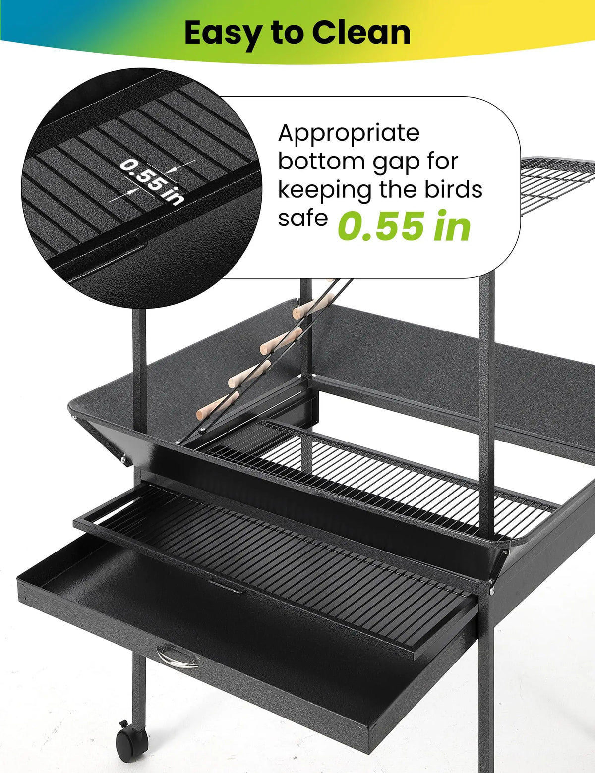 Metal Bird Play Stand With Ladder And Feeder Bowls